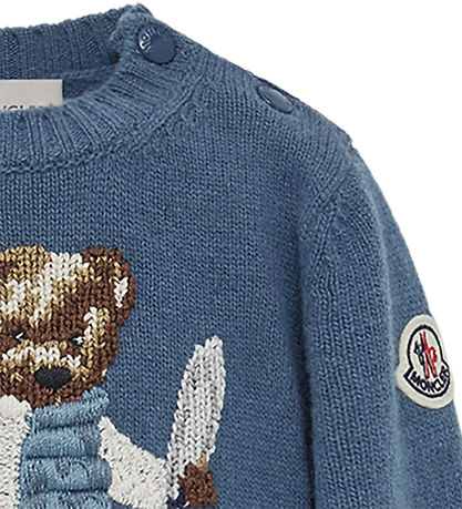 Moncler Blouse - Knitted - Medium+ Blue w. Soft Toy