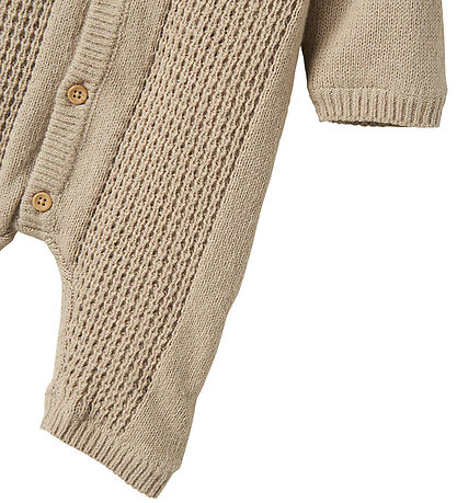 Name It Jumpsuit w. Foer - Knitted - NbnOlly - Iceland Fossil