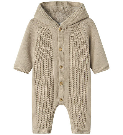 Name It Jumpsuit w. Foer - Knitted - NbnOlly - Iceland Fossil