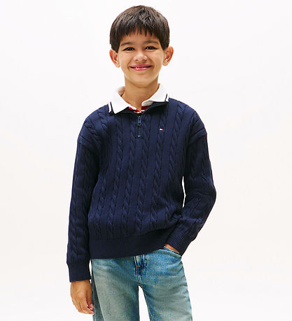 Tommy Hilfiger Zip-Pullover - Dark Nacht Marineblau