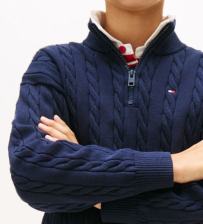 Tommy Hilfiger Zip-Pullover - Dark Nacht Marineblau