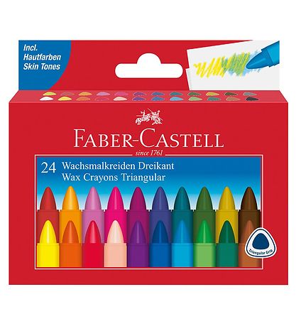 Faber-Castell Vaxlitir - Þríhyrningslaga - 24 Stk. - Multi