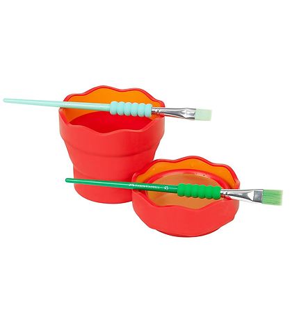 Faber-Castell Kopp For vann/børste - Click&Go - Rød