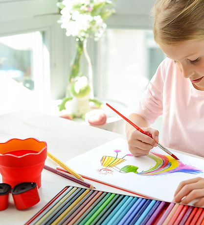 Faber-Castell Kopp For vann/børste - Click&Go - Rød