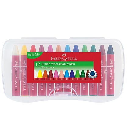 Faber-Castell Vaxlitir - 12 Stk. - Jumbo - Multi