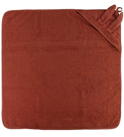 Pippi Baby Hooded Towel - 83x83 - Marsala