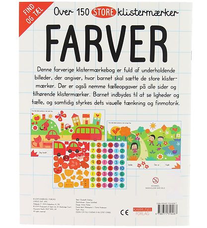 Karrusel Forlag Book w. Stickers - 150 - Farver - Danish