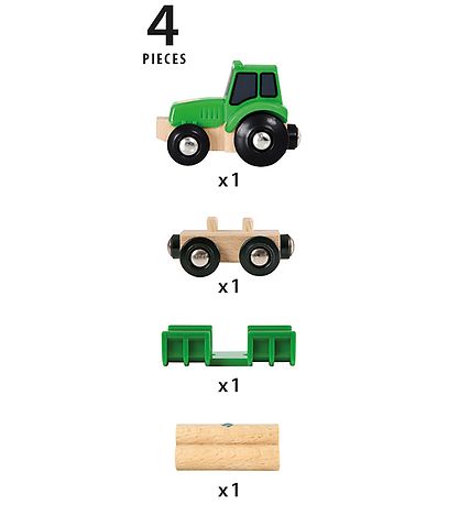 BRIO Tractor w. Load - 4 Pieces 33799