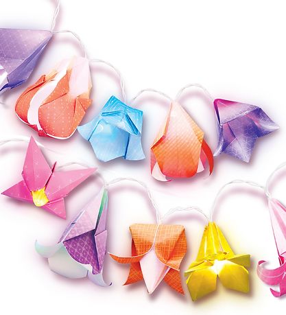 4M - KidzMaker - 180 cm - Origami Lichterkette Blumen
