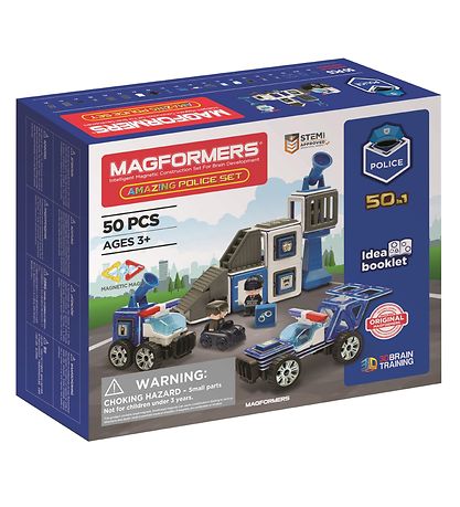 Magformers Ótrúleg lögregla Sett - 50 Partar