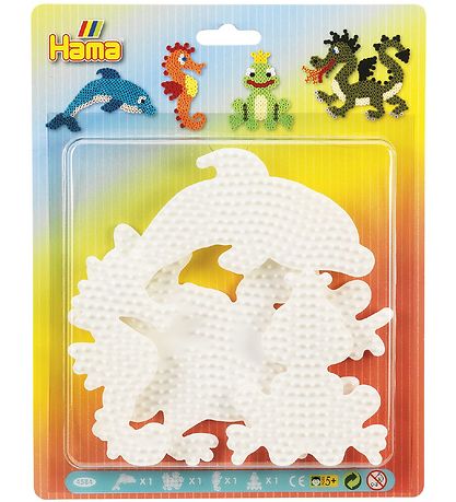 Hama Midi Perlen Steckplatten - 4 st. - Delphin/Seepferdchen/Sam