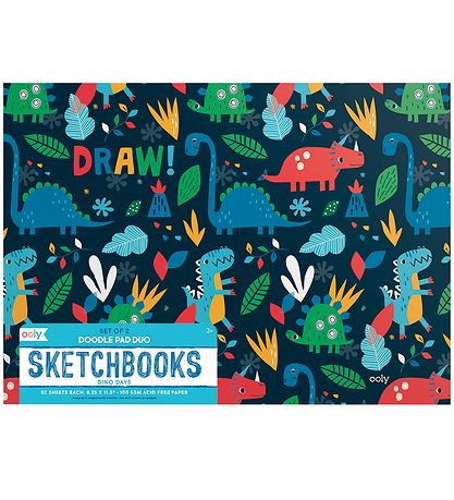 Ooly Sketchbook - 2-pack - Dino Days