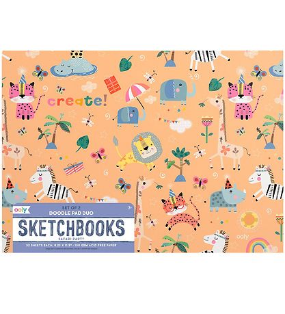 Ooly Sketchbook - 2er-Pack - Safari Party