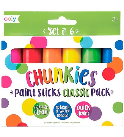 Ooly Jumbo Markers - Chunkies Paint Sticks - 6 pcs - Multicolour