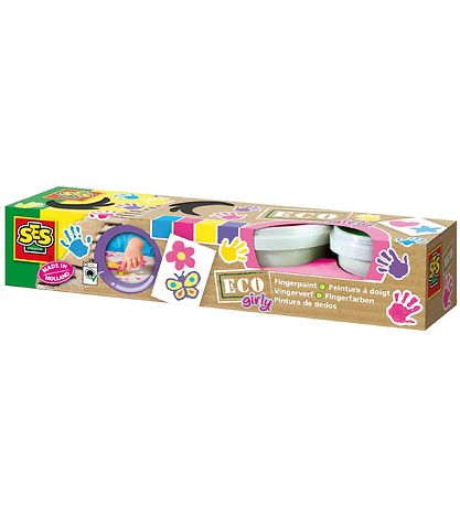 SES Creative Fingerfärg - 4x120 ml - Flickfärger