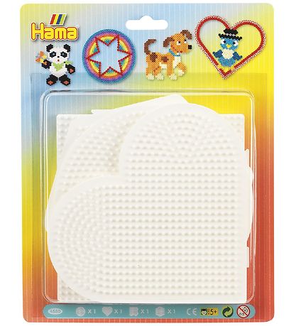 Hama Midi Pegboard - 4 pcs - Circle/Heart/Square/Hexagon