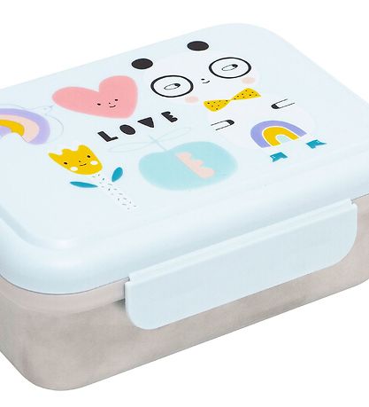 Petit Monkey Lunchbox - Stainless Steel - Panda Love - Blue