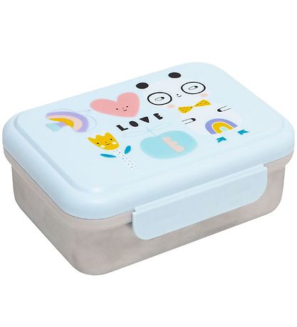 Petit Monkey Nestisbox - Ryðfrítt stál - Panda Love - Blár