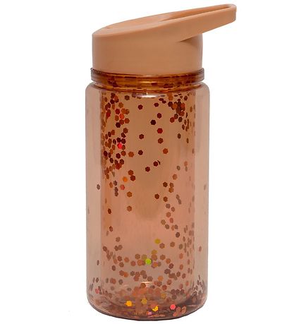 Petit Monkey Vattenflaska m. Drickpip - Bronze m. Glitter