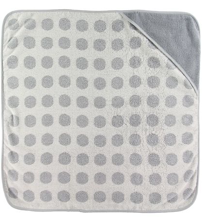 Leander Baby towel - Matty - 80x80 cm - Cool Grey w. Dots