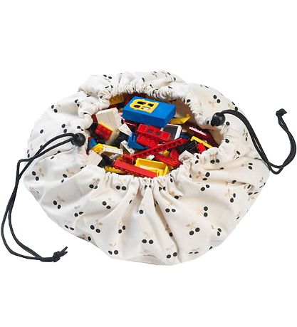 Play&Go Toy Storage Bag - Ø40 - Creme w. Cherries
