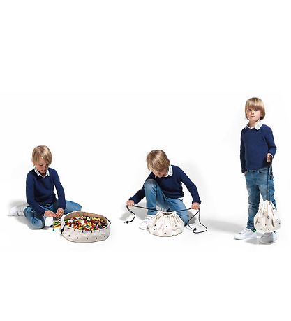 Play&Go Toy Storage Bag - Ø40 - Creme w. Cherries