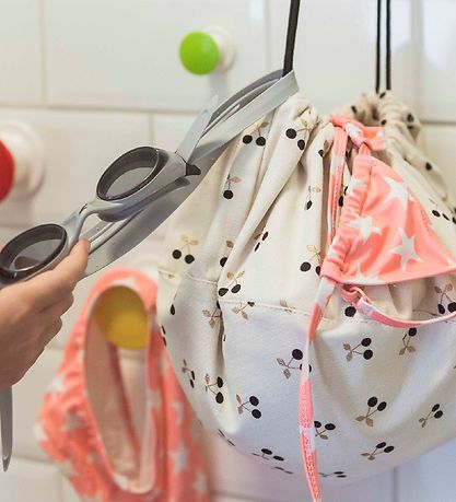 Play&Go Toy Storage Bag - Ø40 - Creme w. Cherries