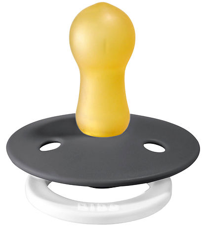BIBS Colour Glowing Pacifiers - Size 2 - 2-Pack - Round - Iron/B