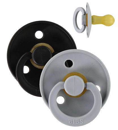 BIBS Colour Schnuller - Gr. 3 - 2er-Pack - Rund - Cloud/Black