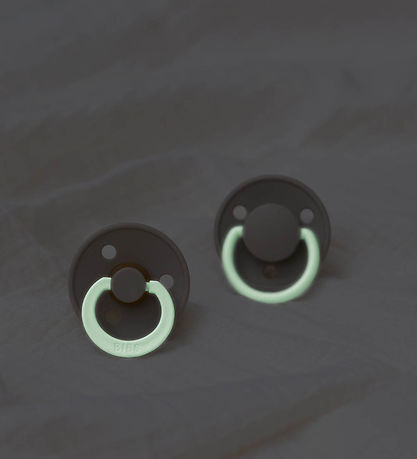 BIBS Colour Glowing Pacifiers - Size 1 - 2-Pack - Round - Vanill