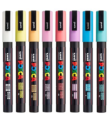 Posca Tussit - PC-3M - 8 kpl. - Mykistetty Värit