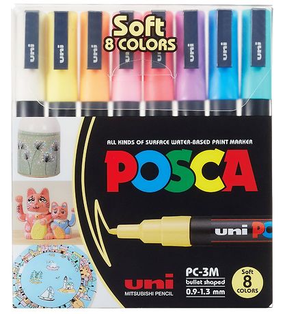 Posca Tussit - PC-3M - 8 kpl. - Mykistetty Värit