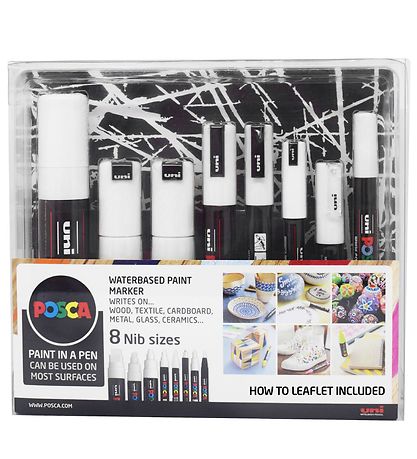 Posca Markers - 8 Tip Sizes - White » Fast Shipping