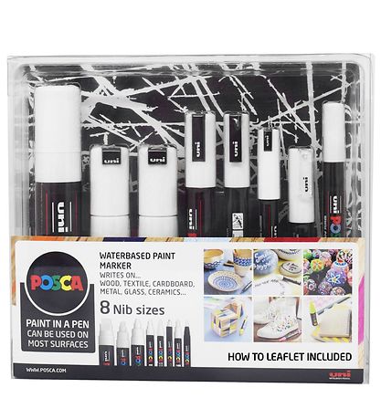 Posca Markers - 8 tip sizes - White
