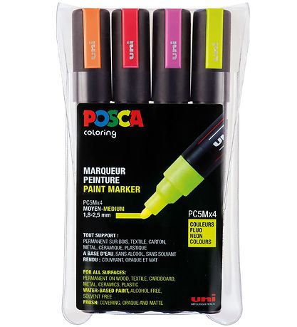 Posca Tússlitir - PC-5M - 4 Stk. - Neon