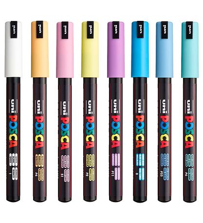 Posca Tússlitir - PC-1MR - 8 Stk. - Þaggað Litir