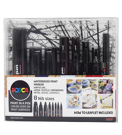 Posca Markers - 8 Tip Sizes - Black