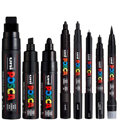 Posca Markers - 8 Tip Sizes - Black