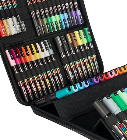 Posca Markers w. Cardboard Suitcase - 60 pcs - Multicolour