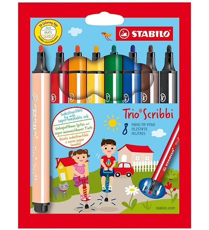 Stabilo Markers - Trio Scribbi - 8 psc. - Multicolour