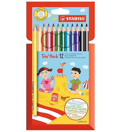 Stabilo Colouring Pencils - Trio Thick - 12 pcs - Multicolour