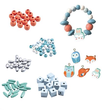 Perles en bois Djeco - 450 pces - Petits animaux