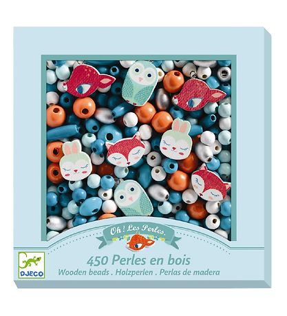 Perles en bois Djeco - 450 pces - Petits animaux