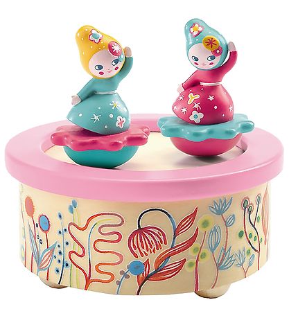 Djeco Spieldose - 12 cm - Holz - Blumen