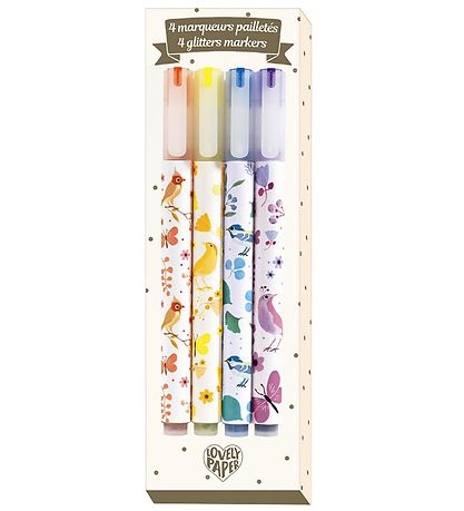 Djeco Markers - 4 pcs. - Multicolour w. Glitter