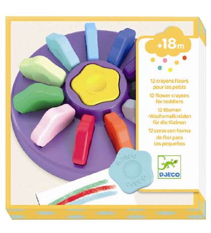 Djeco Vaxlitir - 12 Stk. - Blóm