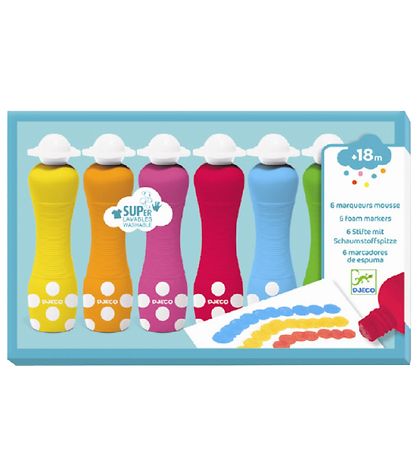 Djeco Foam Markers - 6 pcs. - Multicolour