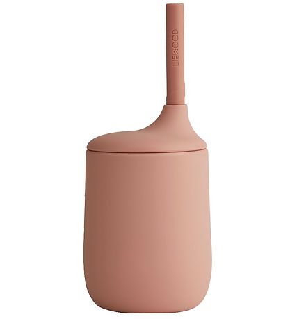 Liewood Cup w. Straws - Silicone - Ellis - Dark Rose/Terracotta