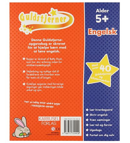 Karrusel Forlag Activity Book - Gold Stars - English