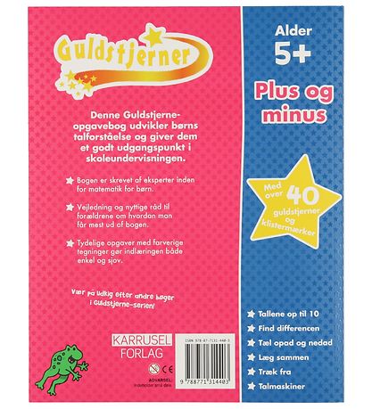 Karrusel Forlag Book - Guldstjerner - Plus Og Minus - Danish